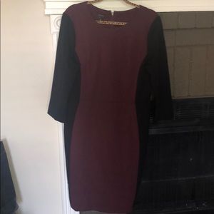 A maroon and black dress!